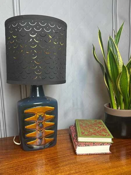 Einar Johansen Stentoj Soholm Blue Table Lamp 1022, Danish Design Desk Lamp, Vintage Design, 1960s, Mid Century Decor