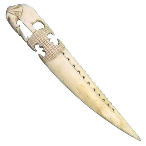 Indian Raj hand carved novelty mutton bone elephant Letter Opener C.early 20thC
