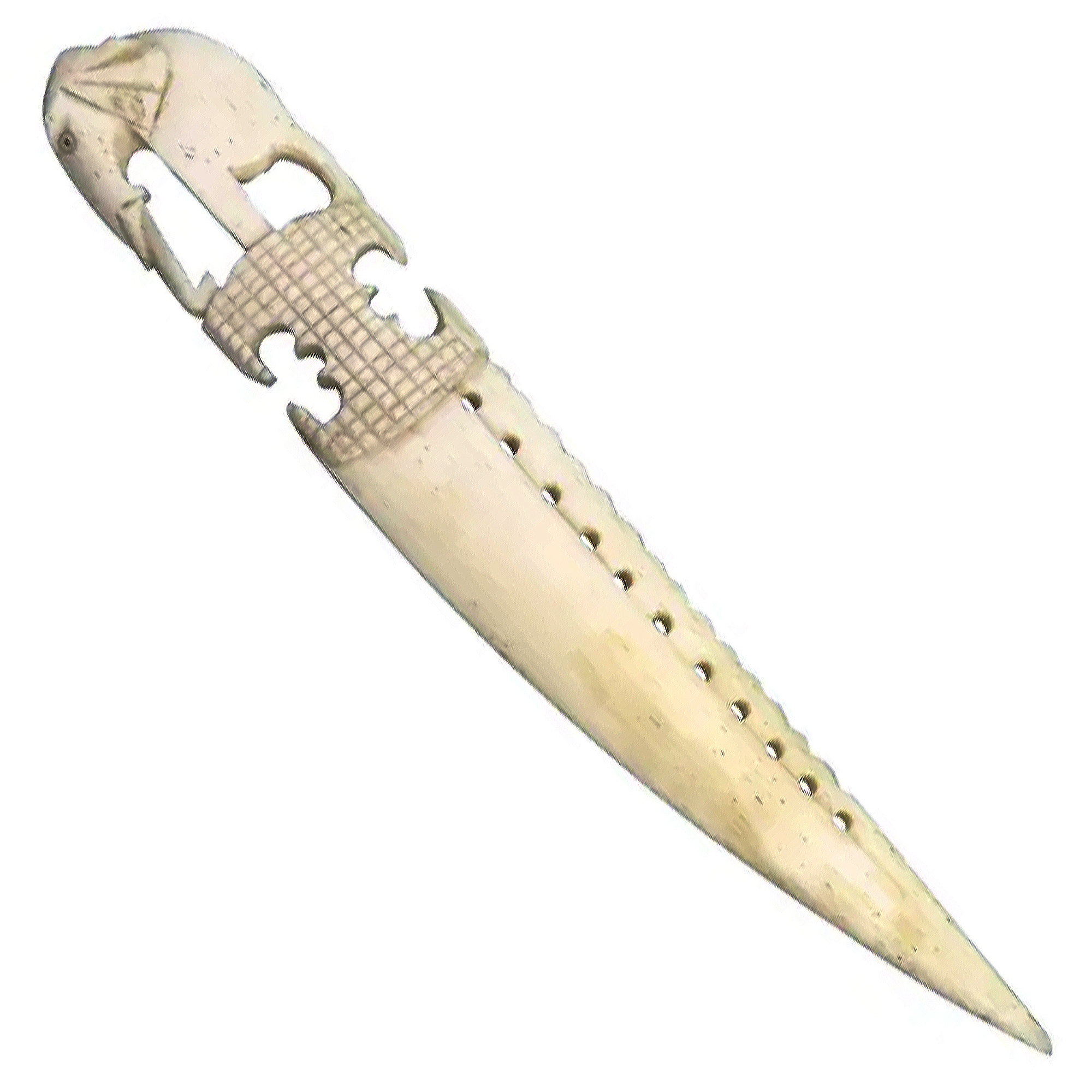 Indian Raj hand carved novelty mutton bone elephant Letter Opener C.early 20thC