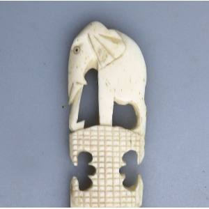 Indian Raj hand carved novelty mutton bone elephant Letter Opener C.early 20thC