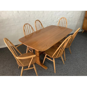 Ercol Aldeburgh Refectory Dining Table In Light Elm.