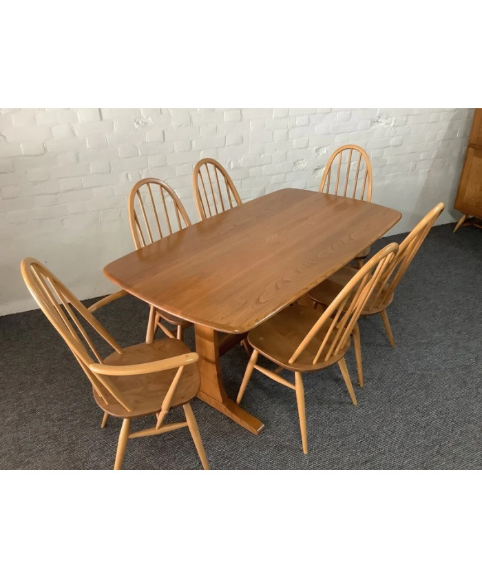 Ercol Aldeburgh Refectory Dining Table In Light Elm.
