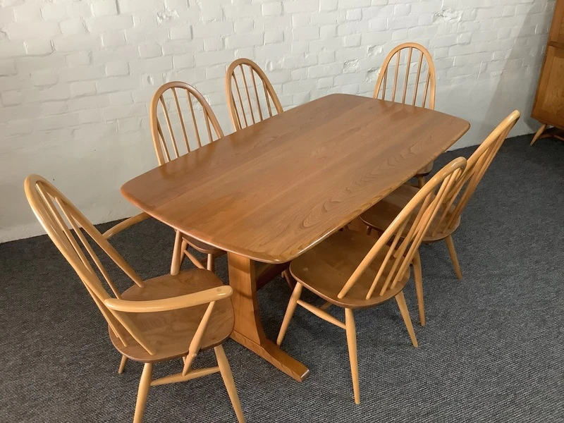 Ercol Aldeburgh Refectory Dining Table In Light Elm.