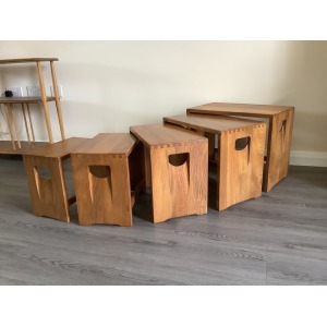 Ercol Nest Of Five Tables. Handcrafted In High Wycombe 1964/70.