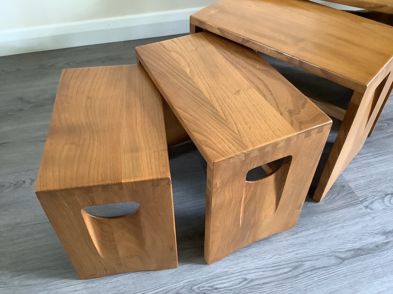 Ercol Nest Of Five Tables. Handcrafted In High Wycombe 1964/70.
