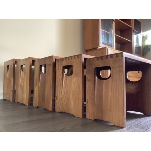 Ercol Nest Of Five Tables. Handcrafted In High Wycombe 1964/70.