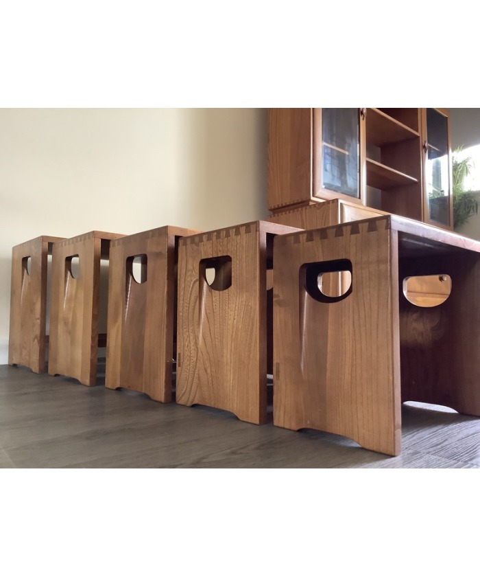 Ercol Nest Of Five Tables. Handcrafted In High Wycombe 1964/70.