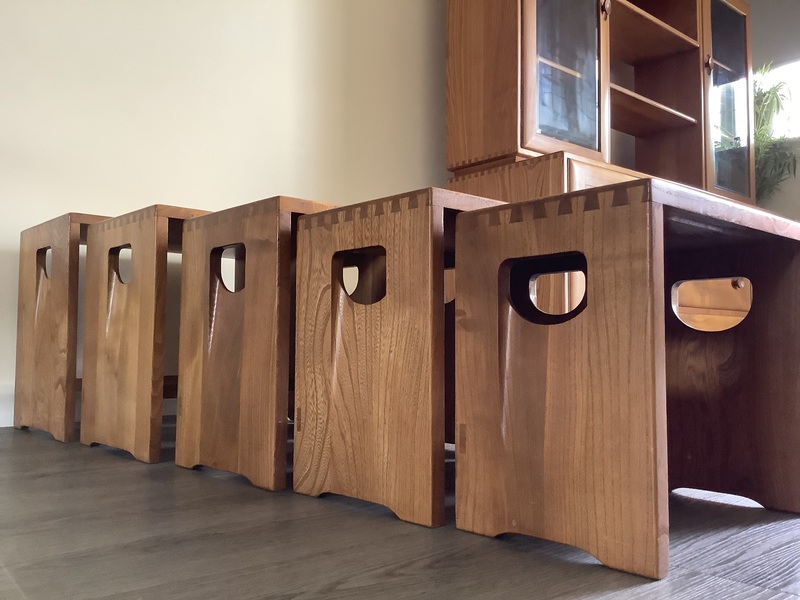 Ercol Nest Of Five Tables. Handcrafted In High Wycombe 1964/70.