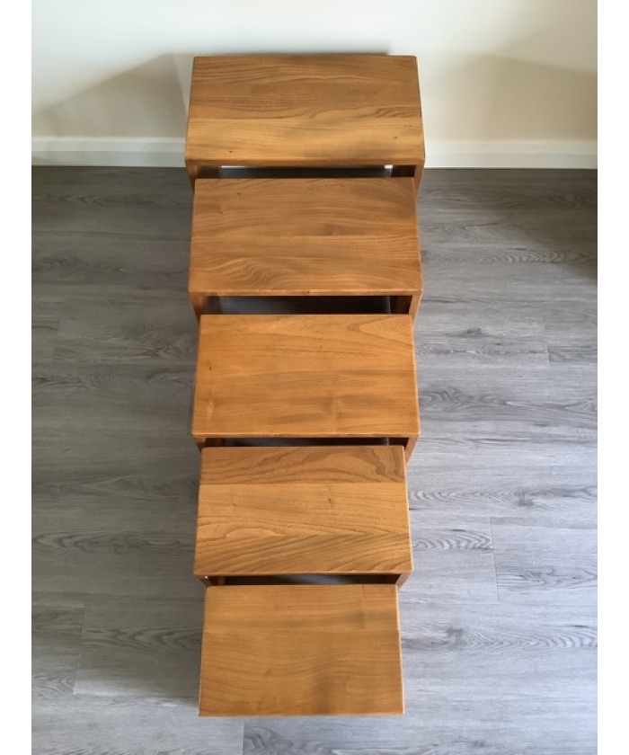 Ercol Nest Of Five Tables. Handcrafted In High Wycombe 1964/70.