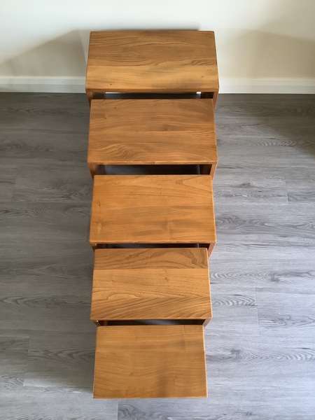 Ercol Nest Of Five Tables. Handcrafted In High Wycombe 1964/70.