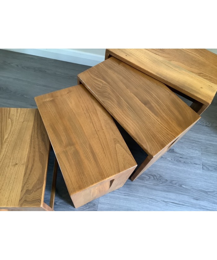 Ercol Nest Of Five Tables. Handcrafted In High Wycombe 1964/70.