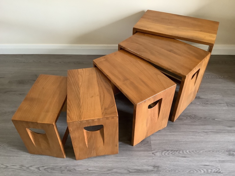 Ercol Nest Of Five Tables. Handcrafted In High Wycombe 1964/70.