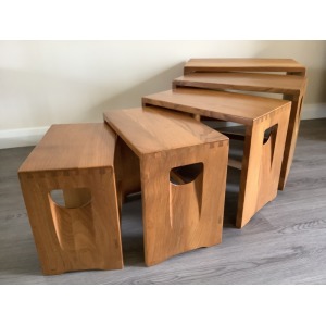Ercol Nest Of Five Tables. Handcrafted In High Wycombe 1964/70.