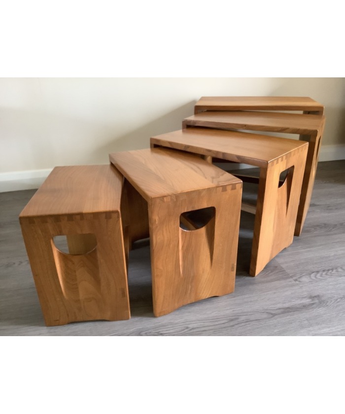 Ercol Nest Of Five Tables. Handcrafted In High Wycombe 1964/70.
