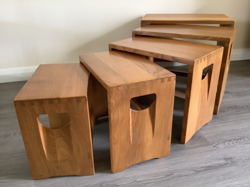 Ercol Nest Of Five Tables. Handcrafted In High Wycombe 1964/70.