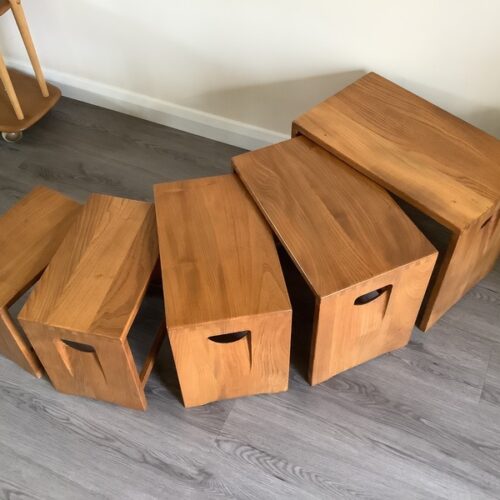Ercol Nest Of Five Tables. Handcrafted In High Wycombe 1964/70.