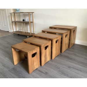 Ercol Nest Of Five Tables. Handcrafted In High Wycombe 1964/70.