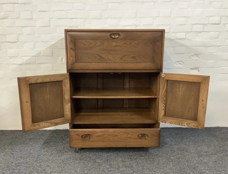 Ercol Windsor 469 Serving Cabinet/Bureau In Golden Dawn.