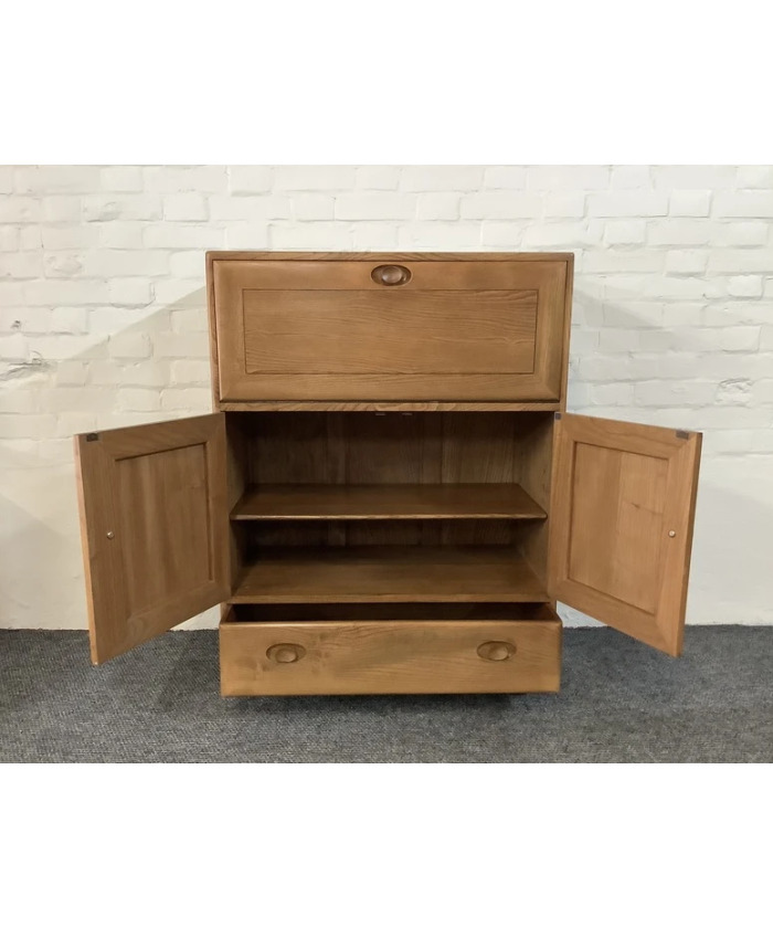 Ercol Windsor 469 Serving Cabinet/Bureau In Natural Elm.