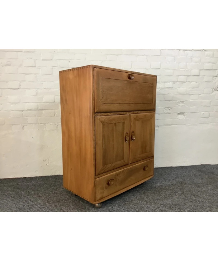 Ercol Windsor 469 Serving Cabinet/Bureau In Natural Elm.