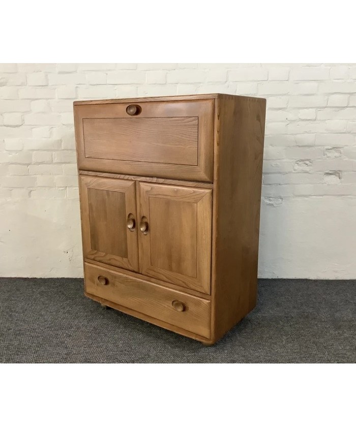 Ercol Windsor 469 Serving Cabinet/Bureau In Natural Elm.