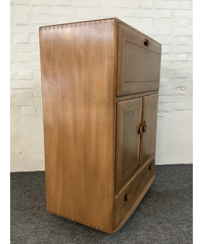Ercol Windsor 469 Serving Cabinet/Bureau In Natural Elm.