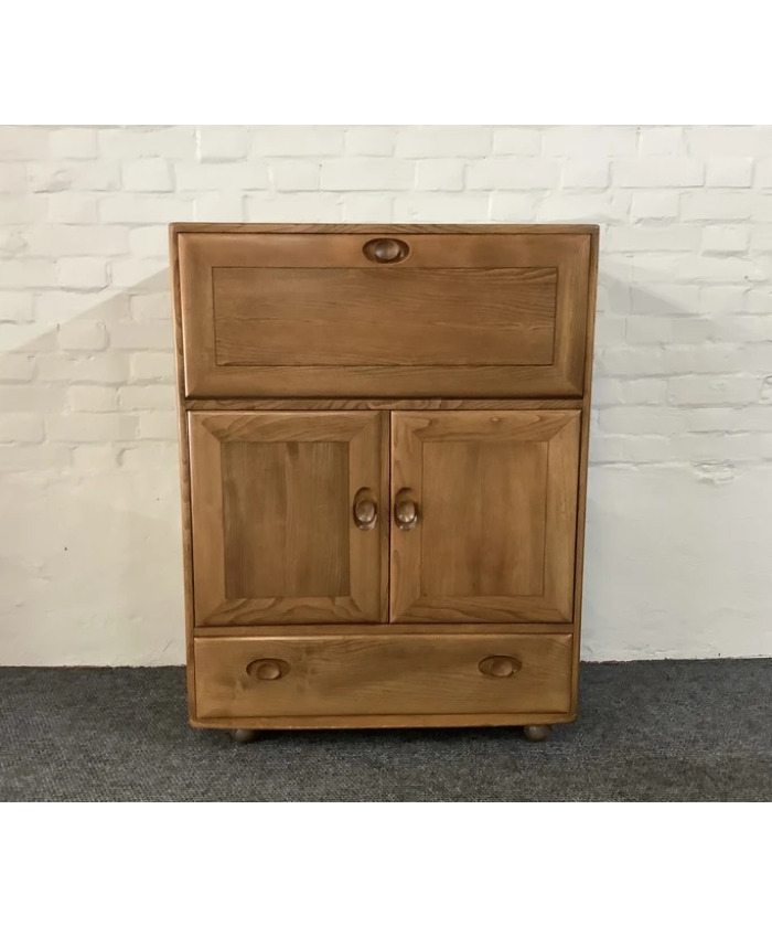 Ercol Windsor 469 Serving Cabinet/Bureau In Natural Elm.