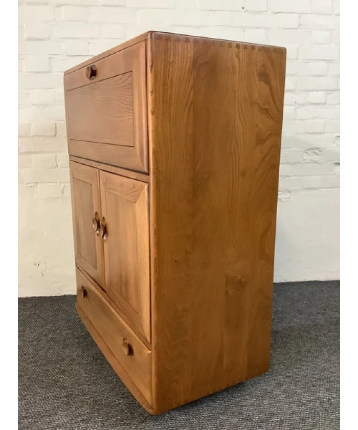 Ercol Windsor 469 Serving Cabinet/Bureau In Natural Elm.
