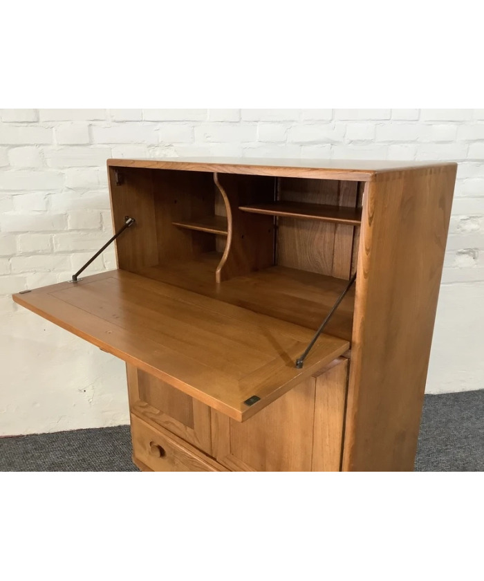 Ercol Windsor 469 Serving Cabinet/Bureau In Natural Elm.