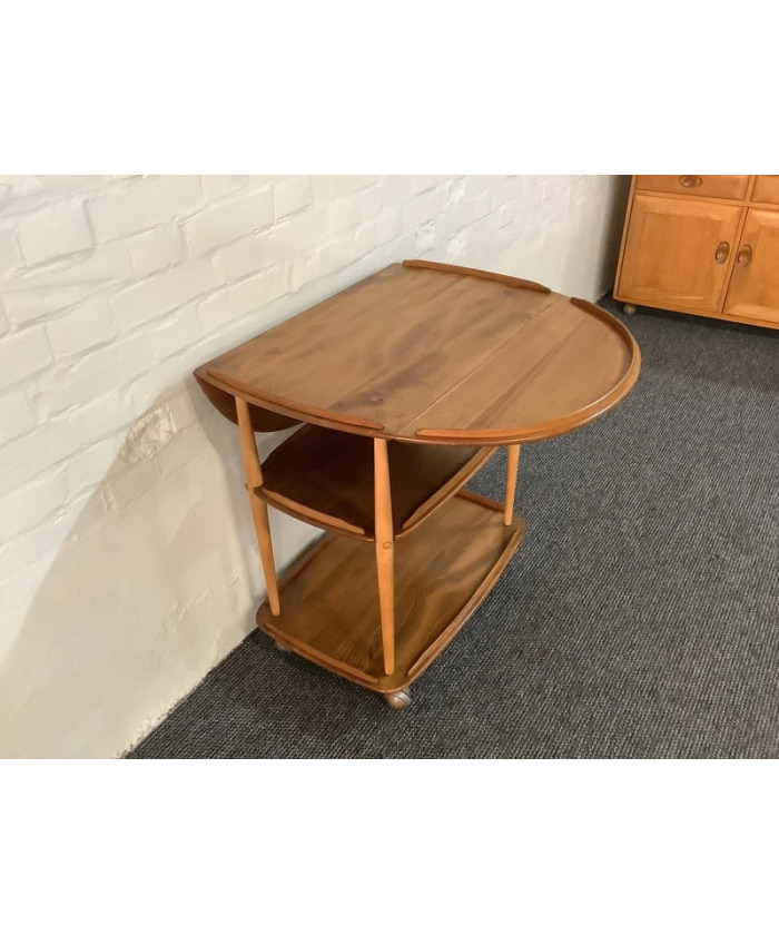 Ercol Windsor 505 Drop Leaf Serving Table On Castors.
