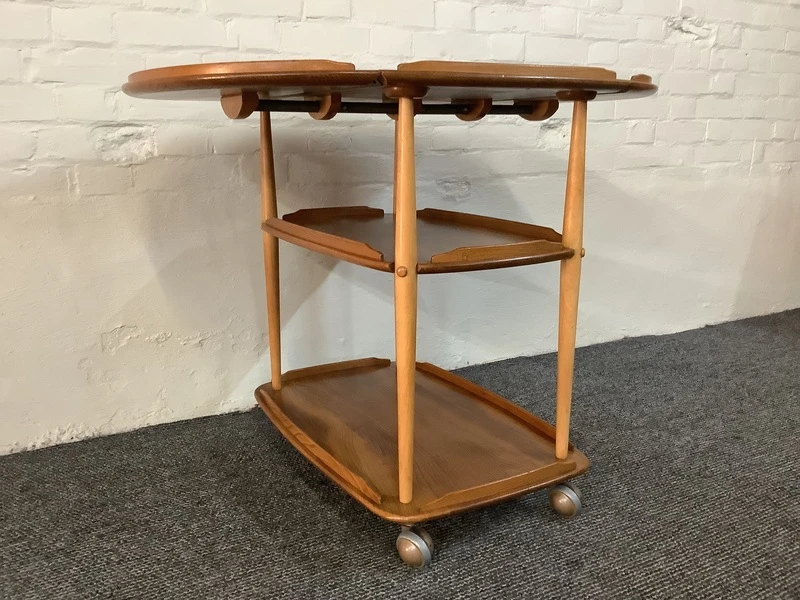 Ercol Windsor 505 Drop Leaf Serving Table On Castors.