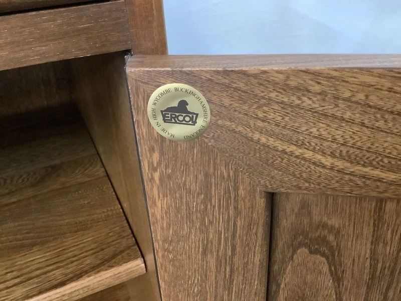 Ercol Windsor Display Cabinet On Castors.