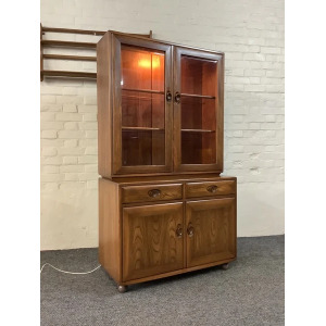 Ercol Windsor Display Cabinet On Castors.