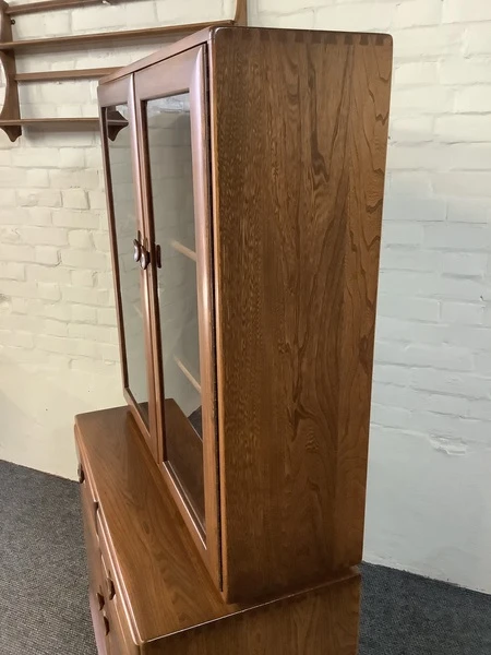 Ercol Windsor Display Cabinet On Castors.