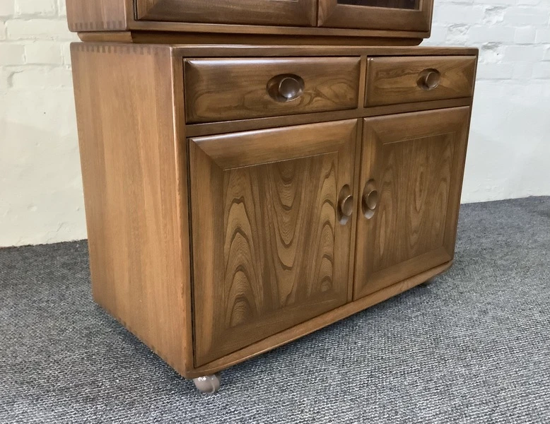 Ercol Windsor Display Cabinet On Castors.