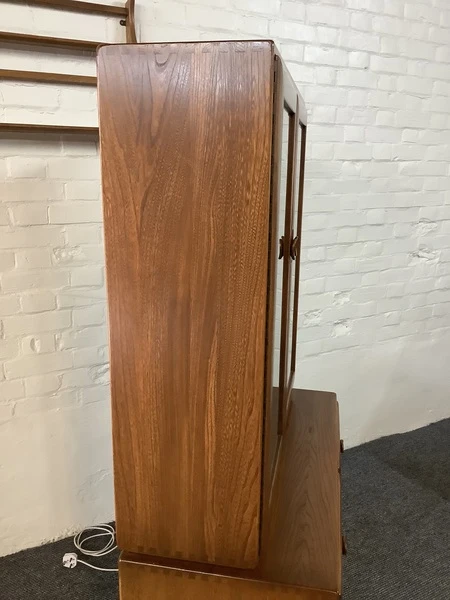 Ercol Windsor Display Cabinet On Castors.