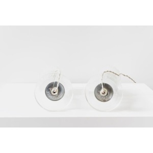 Eric Katz, 20th Century Glass Flute Pair Of Table Lamps