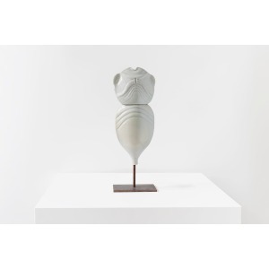 François Gueneau – White And Gold Porcelain Totem Sculpture