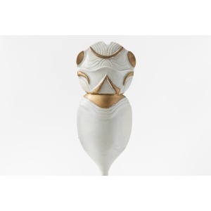 François Gueneau – White And Gold Porcelain Totem Sculpture