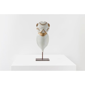 François Gueneau – White And Gold Porcelain Totem Sculpture