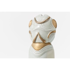 François Gueneau – White And Gold Porcelain Totem Sculpture
