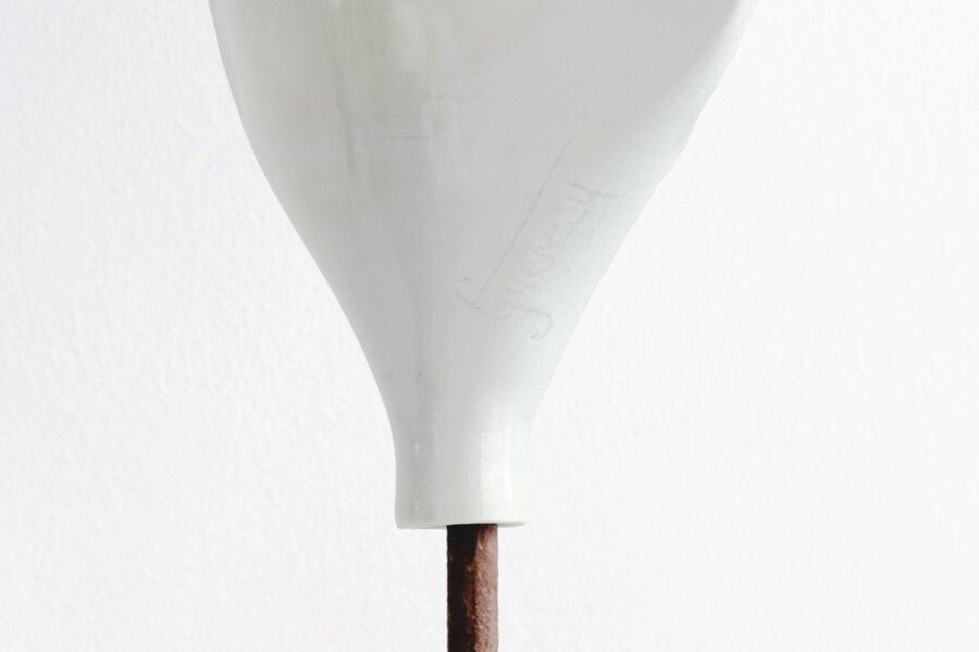François Gueneau – White And Gold Porcelain Totem Sculpture