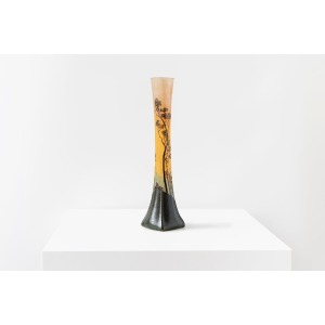 François Théodore Legras Orange And Green Soliflore Vase