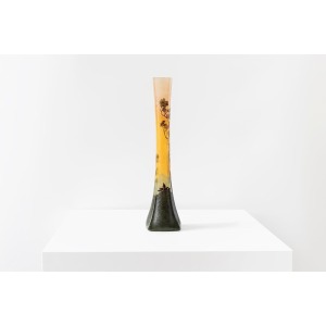François Théodore Legras Orange And Green Soliflore Vase