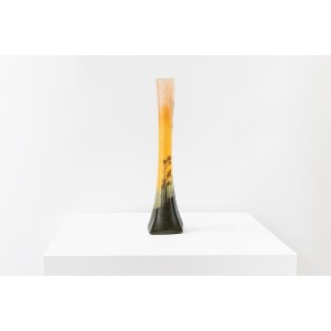 François Théodore Legras Orange And Green Soliflore Vase