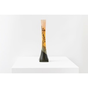 François Théodore Legras Orange And Green Soliflore Vase