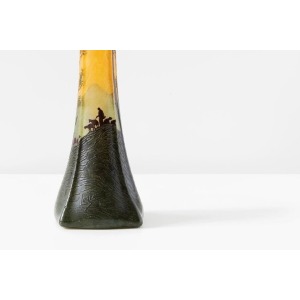 François Théodore Legras Orange And Green Soliflore Vase