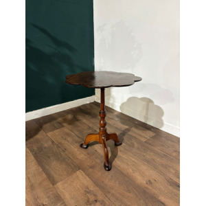 Georgian Mahogany Petal Top Pedestal Tripod Table