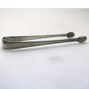 A good pair antique Georgian English solid silver Sugar Tongs 31g C.18thC