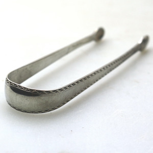 A good pair antique Georgian English solid silver Sugar Tongs 31g C.18thC